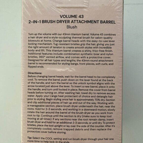 L'Ange VOLUME 43 2-IN-1 BRUSH DRYER ATTACHMENT BARREL in BLUSH COLOR - Picture 4 of 7